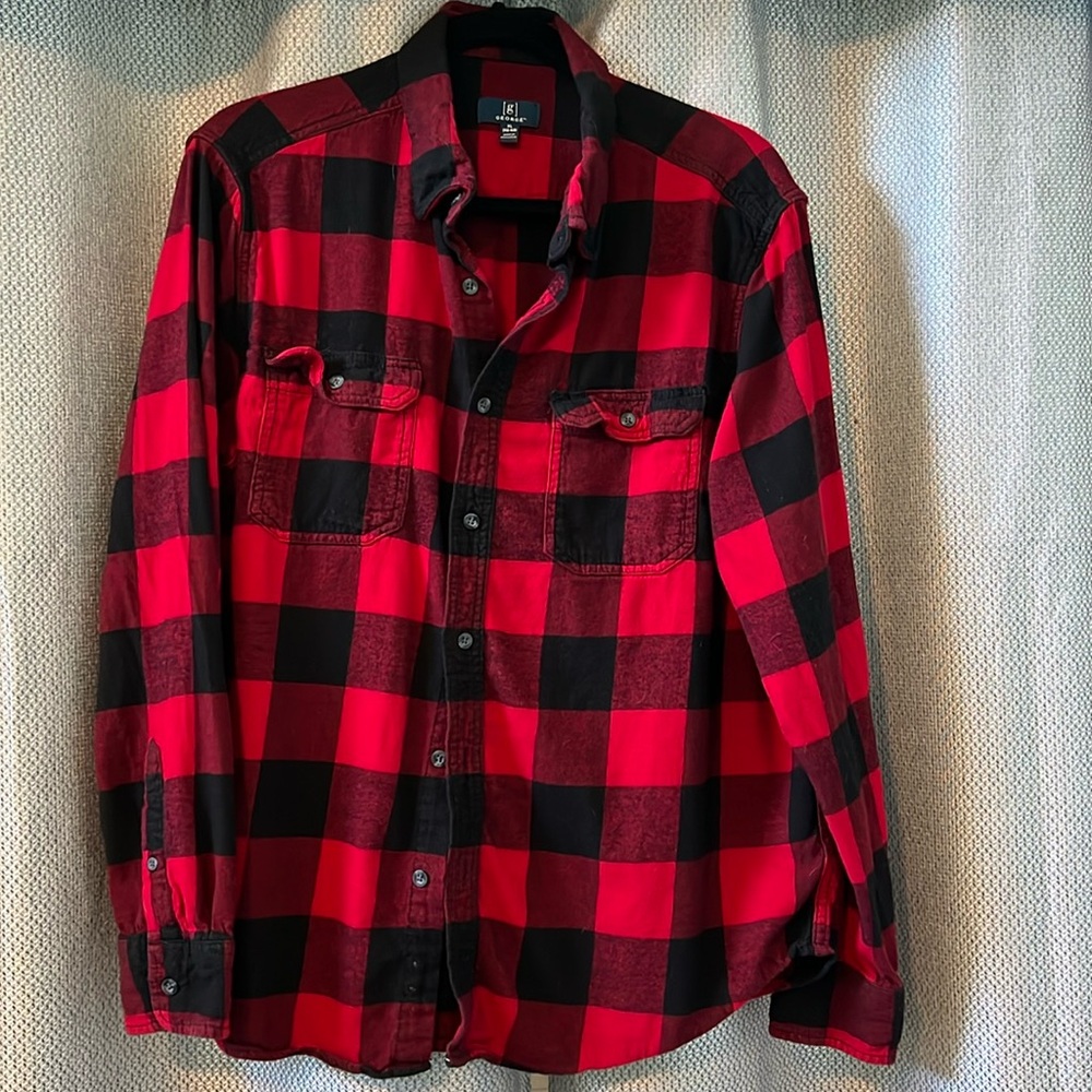 XL George black and red check flannel
